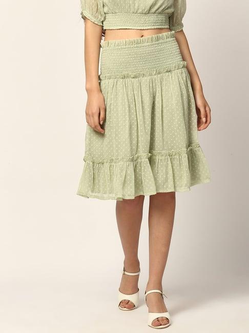 elle mint self design skirt