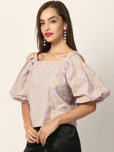 elle lilac printed top