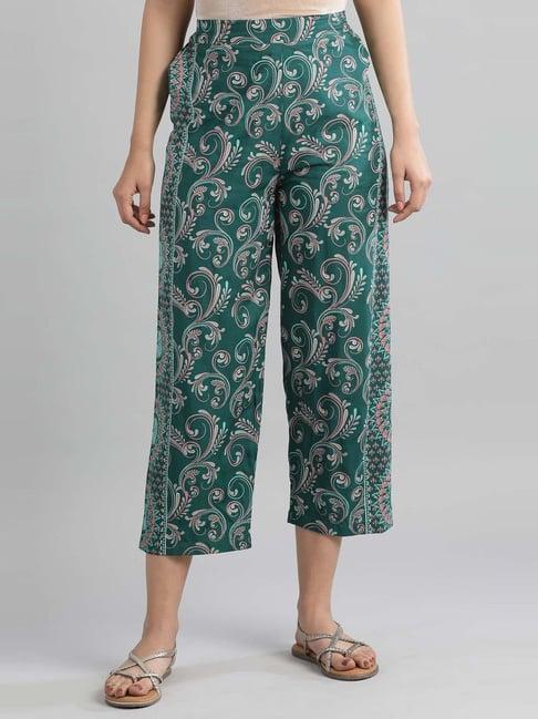 aurelia green printed palazzos