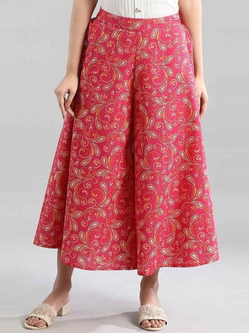 aurelia pink cotton printed palazzos