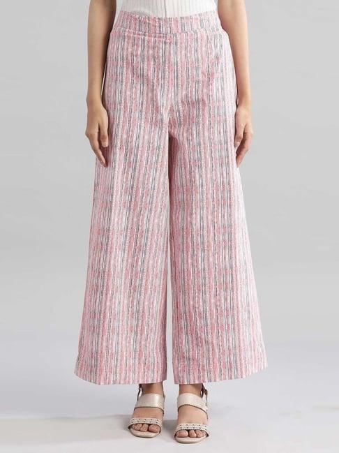 aurelia pink cotton striped palazzos