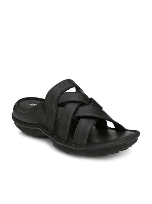 hitz men's black cross strap sandals