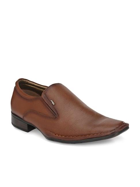 hitz men's tan formal slip-ons