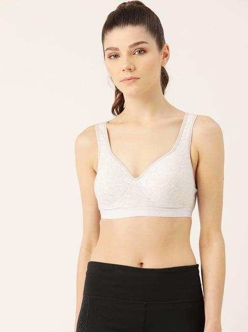 lady lyka light grey non wired padded sports bra