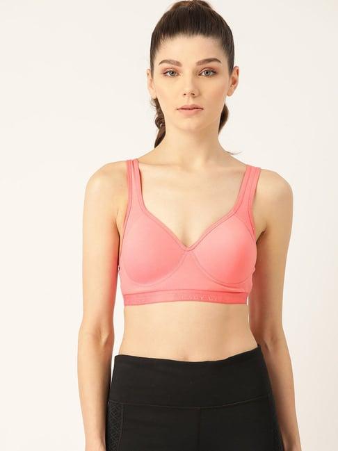 lady lyka peach non wired padded sports bra