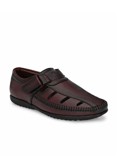 san frissco men's maroon fisherman sandals