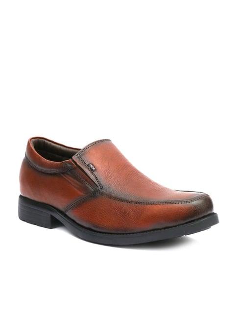 hitz men's brown formal slip-ons