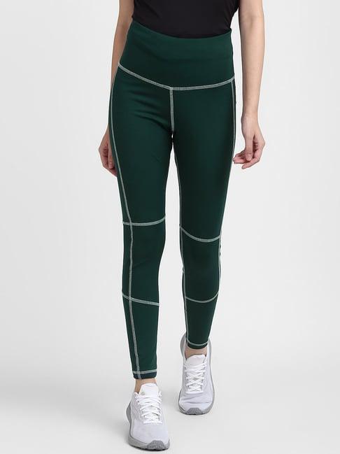 reebok green self design wor tights