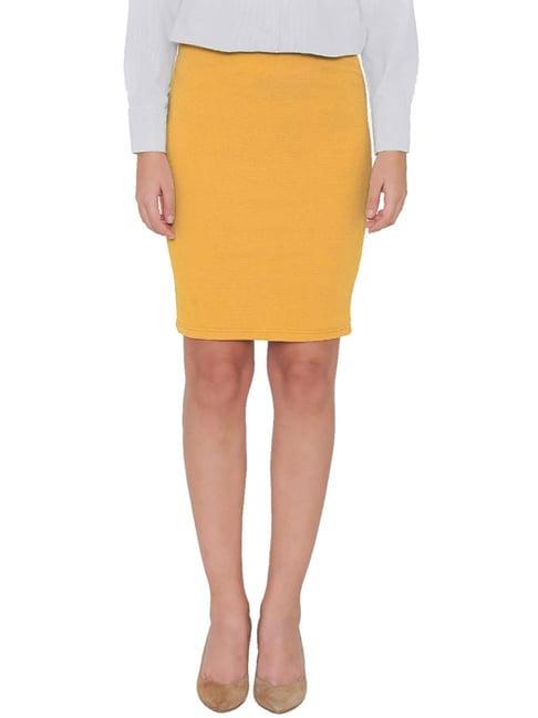 n-gal mustard above knees skirt