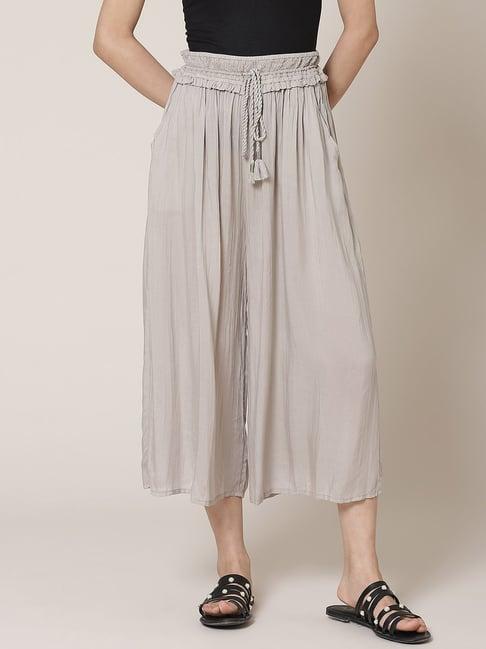 label ritu kumar grey mid rise culottes