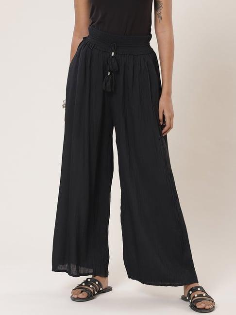 label ritu kumar black mid rise palazzos