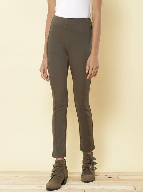 label ritu kumar olive mid rise pants