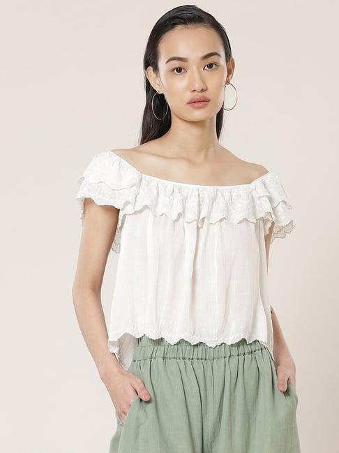 label ritu kumar white relaxed fit top