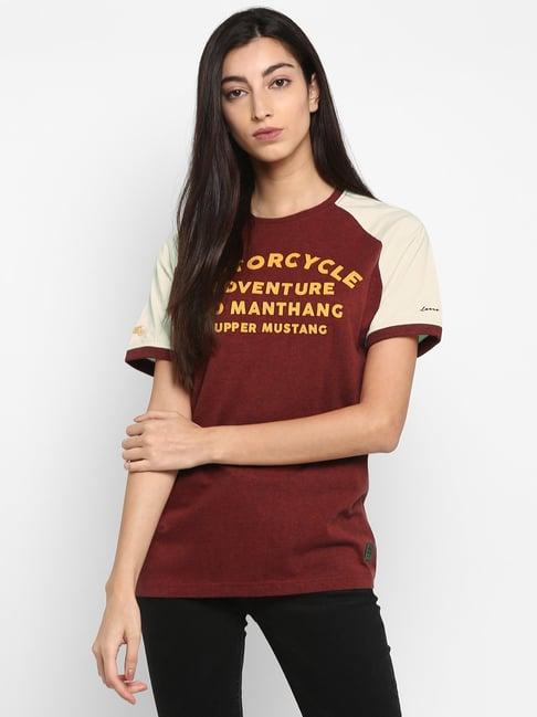 royal enfield maroon raglan t-shirt