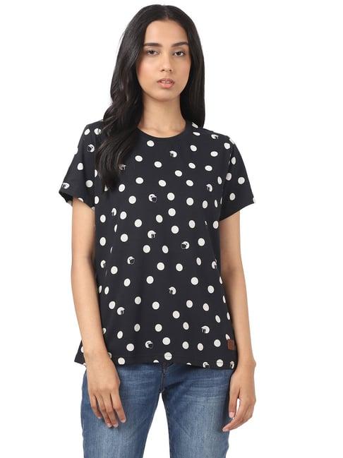 royal enfield black polka dots t-shirt