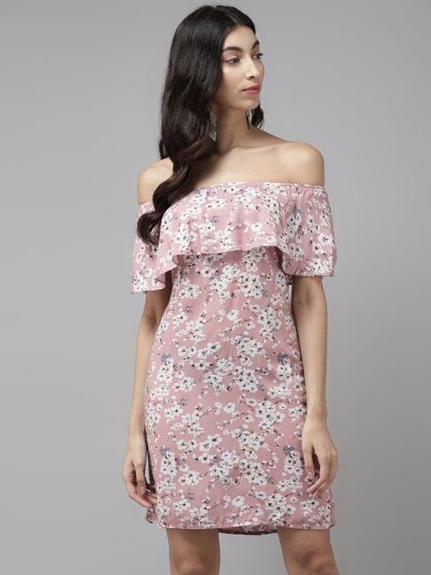 cayman peach floral print dress