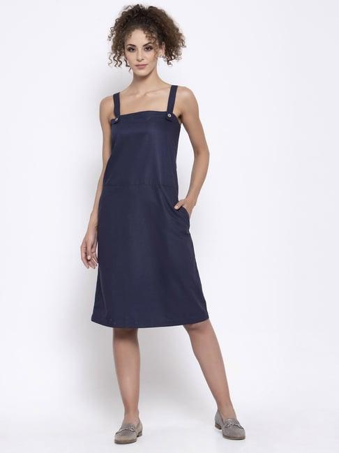 lela navy regular fit dress