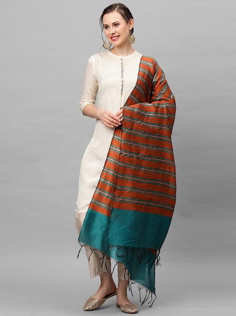 indo era orange & blue dupatta