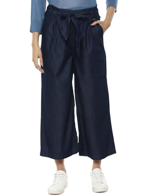 van heusen navy regular fit culottes