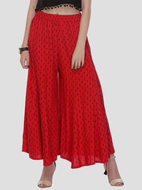 ksut red printed palazzos