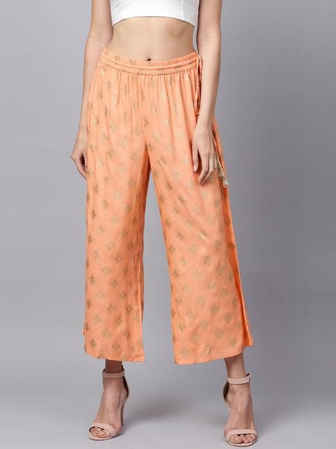 ksut orange printed palazzos