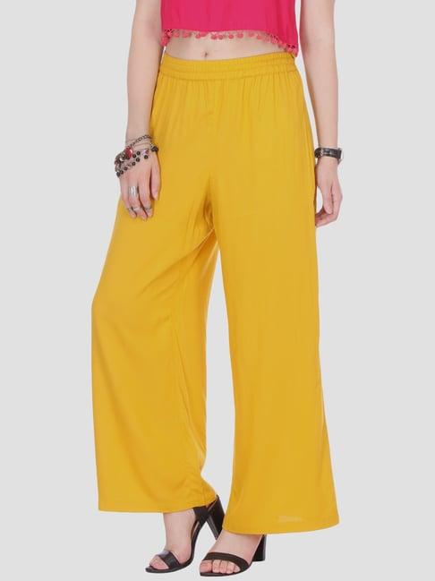 ksut yellow regular fit palazzos