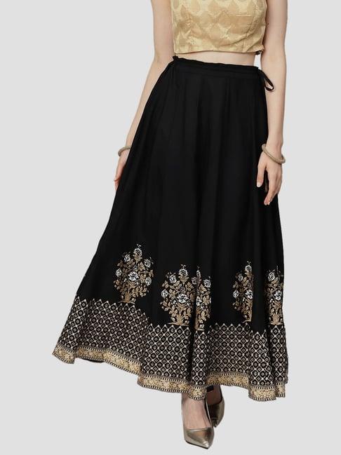 ksut black printed skirt