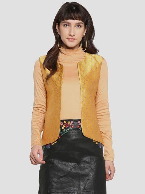 hangup yellow embroidered ethnic jacket