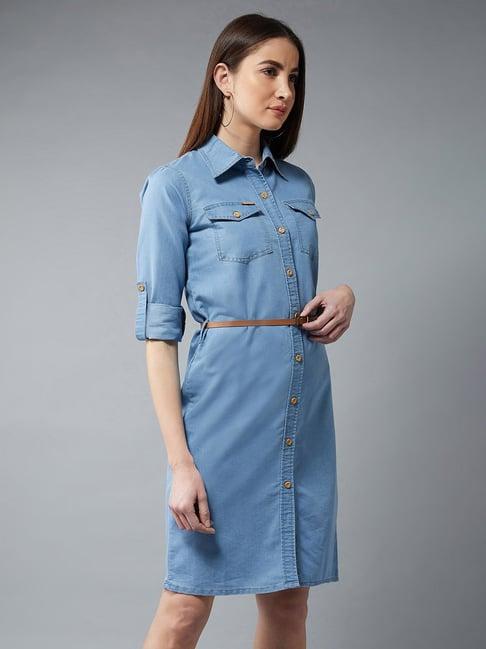 dolce crudo blue knee length dress