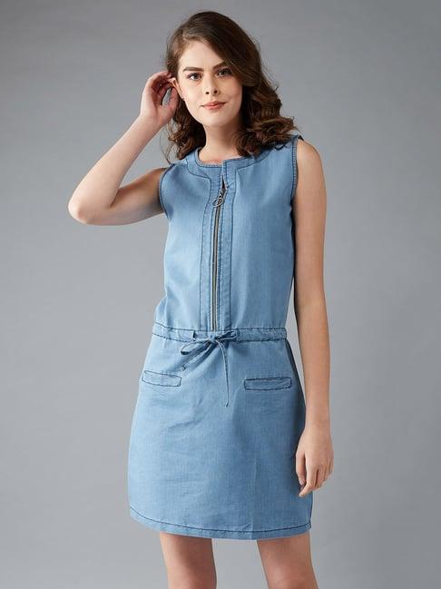 dolce crudo light blue mini dress