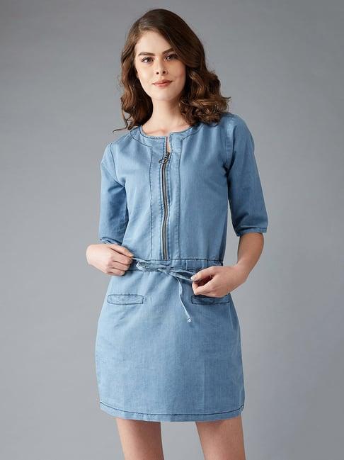 dolce crudo light blue mini dress