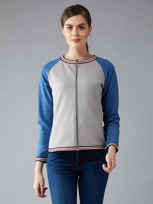 dolce crudo blue & grey full sleeves jacket