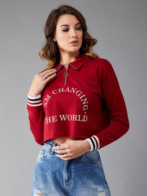 dolce crudo maroon graphic print sweatshirt