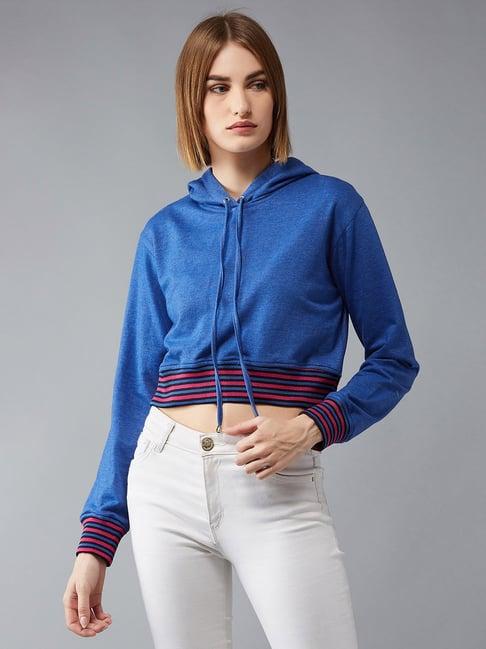 dolce crudo azure blue textured sweatshirt