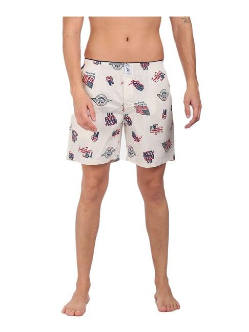 u.s. polo assn. off white printed boxers