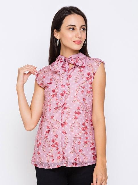 globus onion pink floral print top