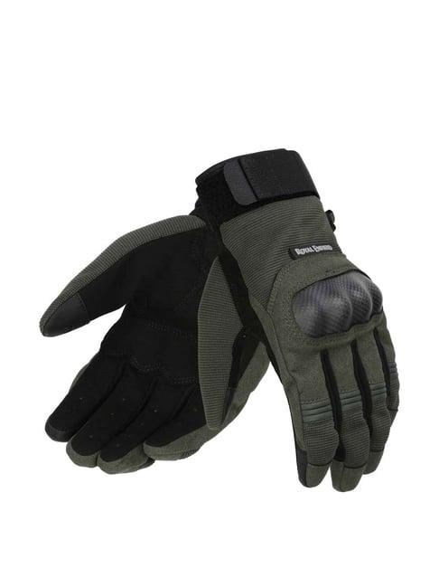 royal enfield strident riding gloves black & olive - 2xl