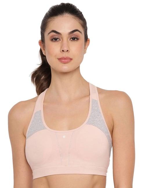 enamor light pink non wired padded sports bra