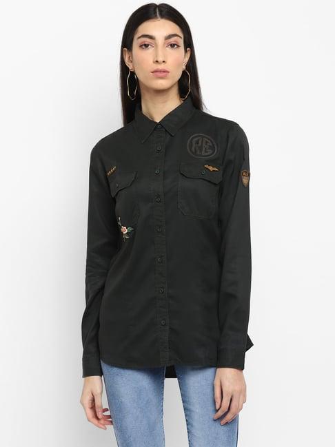 royal enfield olive cotton shirt