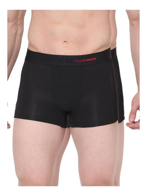 underjeans by spykar black trunks - pack of 2