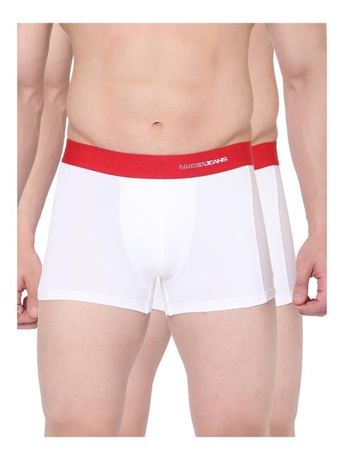 underjeans by spykar white trunks - pack of 2