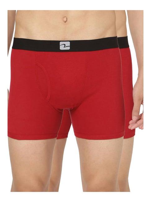 underjeans by spykar maroon trunks - pack of 2