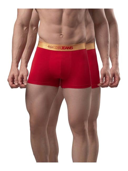 underjeans by spykar red trunks - pack of 2