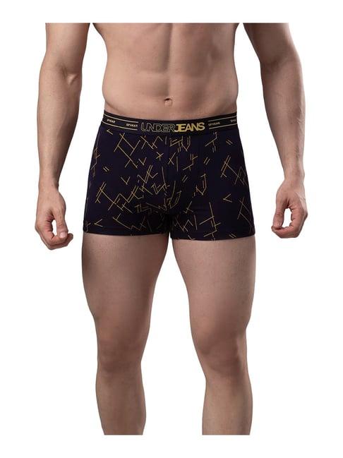 underjeans by spykar navy printed trunks