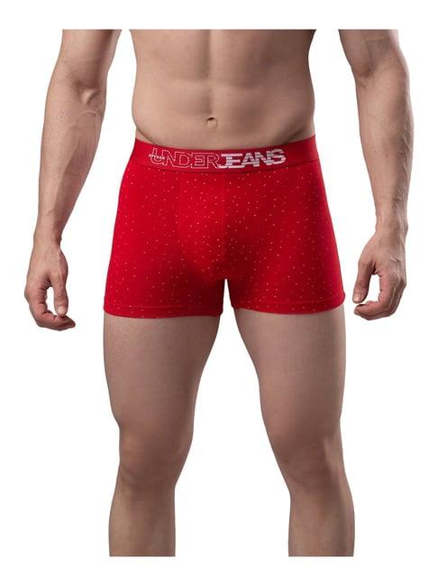 underjeans by spykar red printed trunks