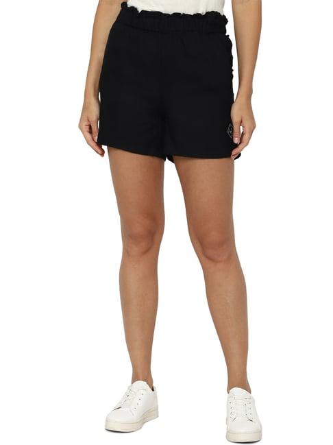 solly by allen solly black regular fit shorts