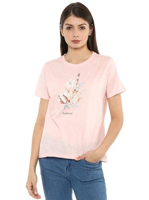 van heusen peach floral print t-shirt