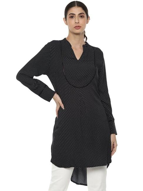 van heusen black & white printed tunic