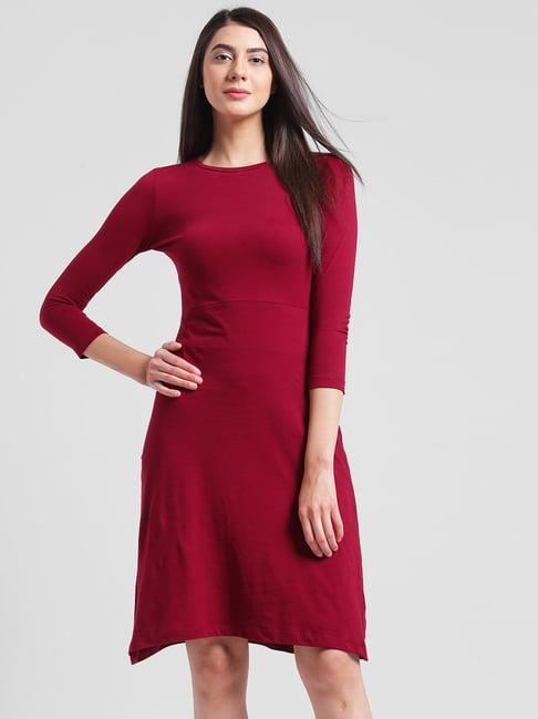 rigo maroon cotton dress