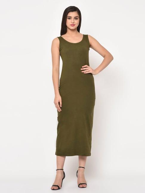 rigo olive cotton dress